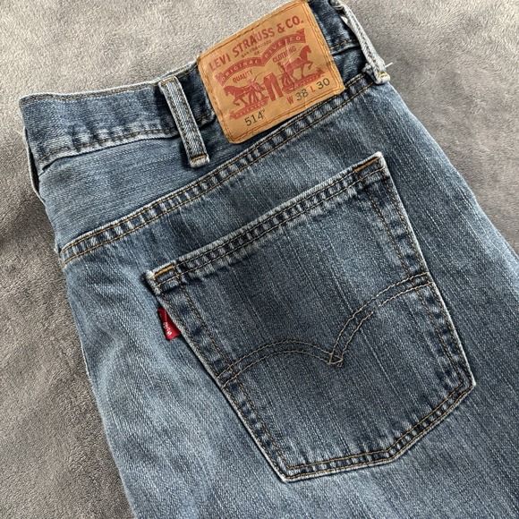 Levi's Strauss 514 Straight Leg Jeans Mens W38 L30 Blue‎ Denim Pants - Picture 1 of 12